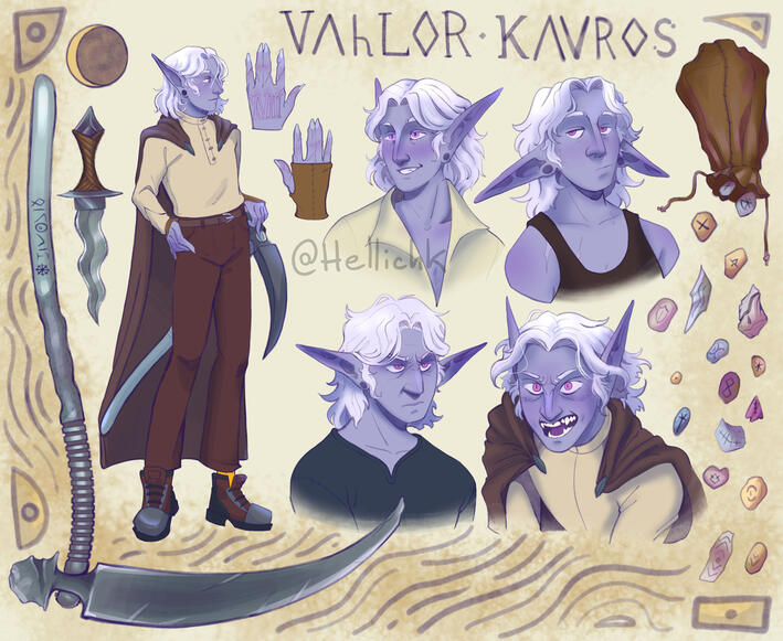 Character Reference Sheet for a TTRPG Original character; 2025.